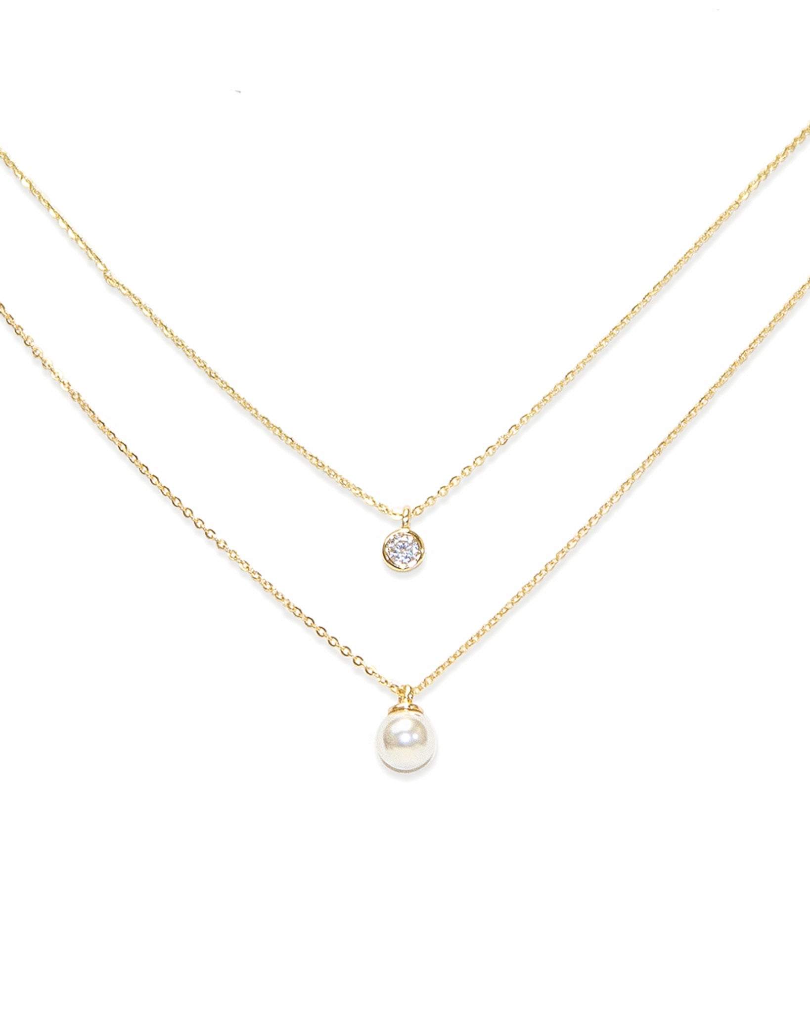 Freshwater Pearl & Bezel Layered Set