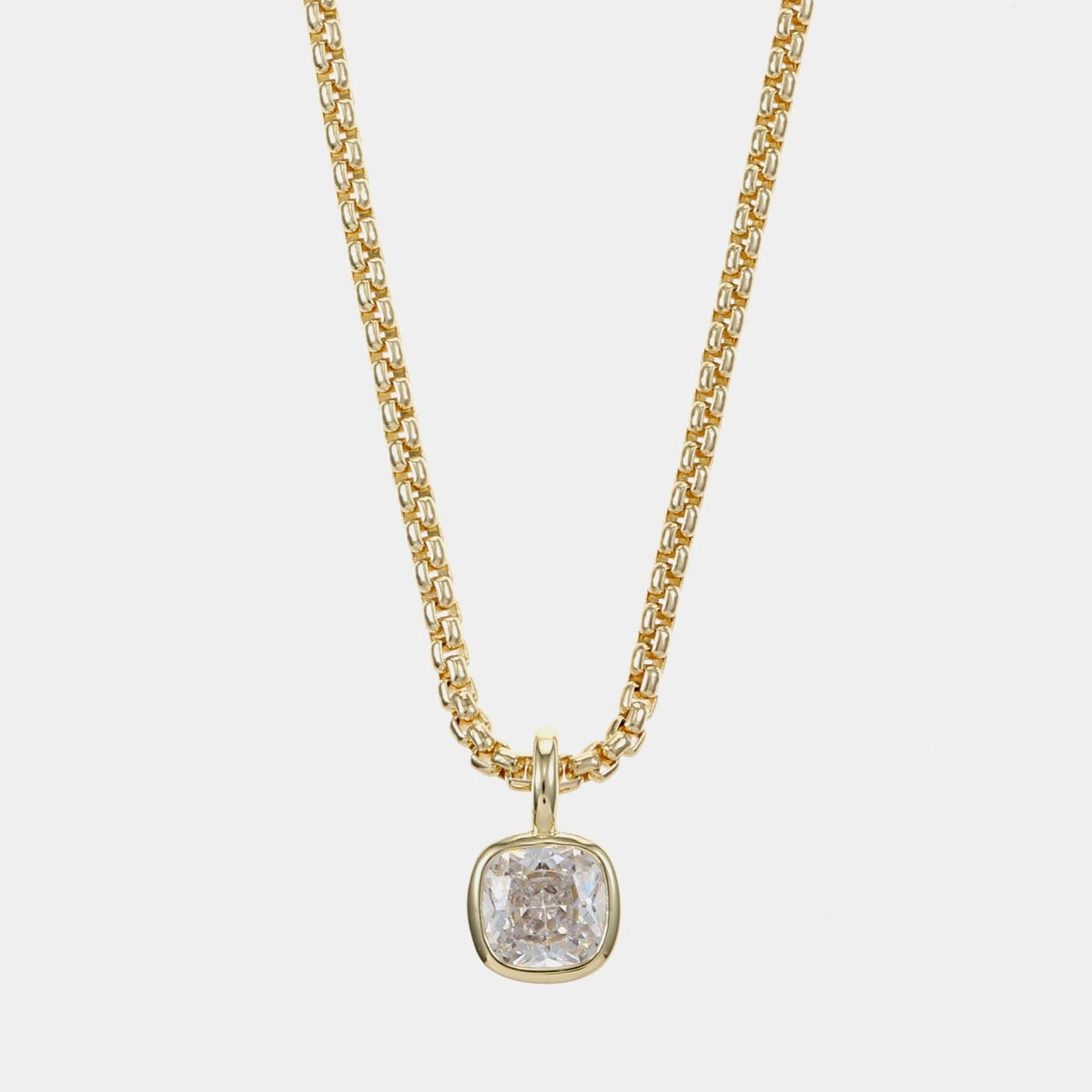 Cushion CZ Drop Necklace