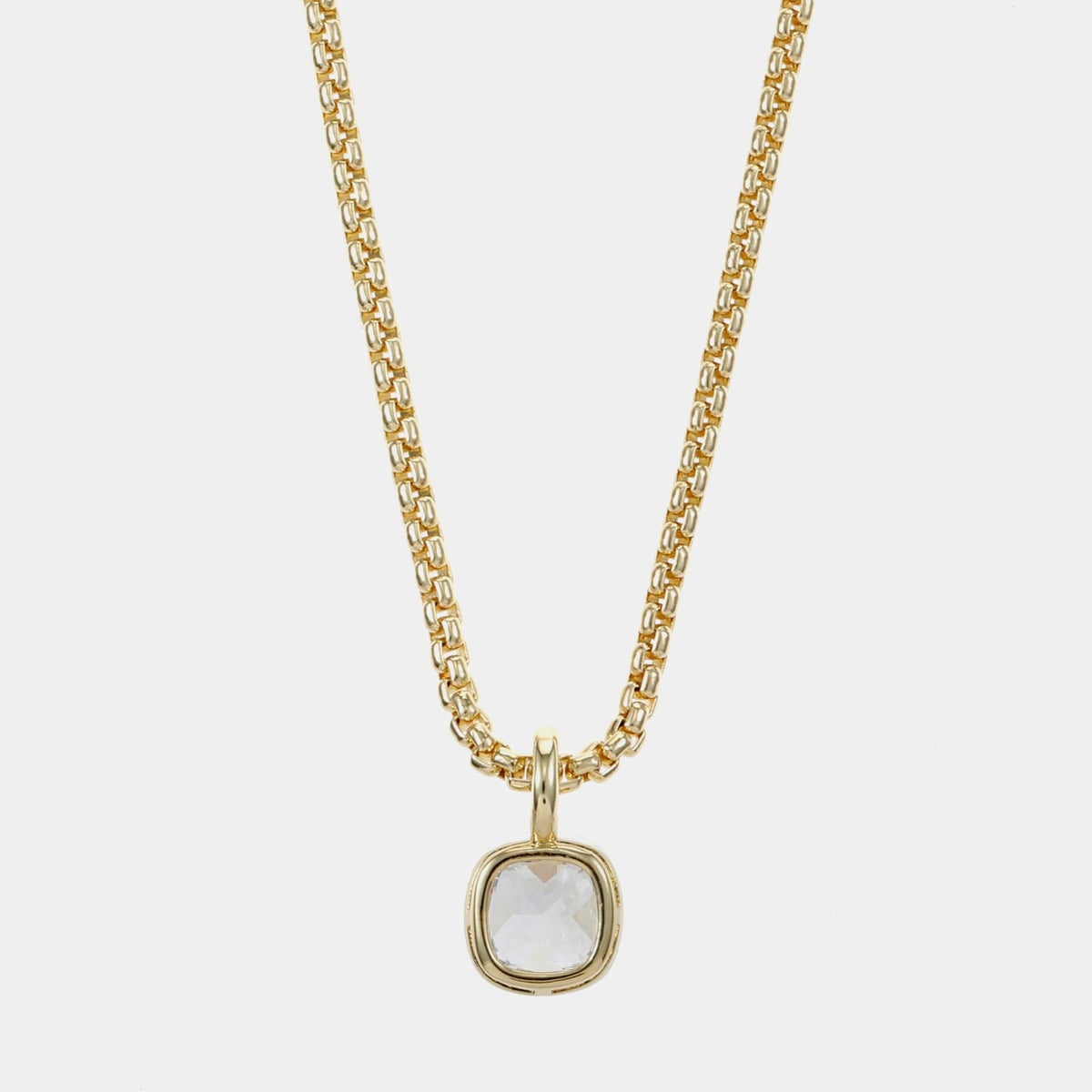Cushion CZ Drop Necklace