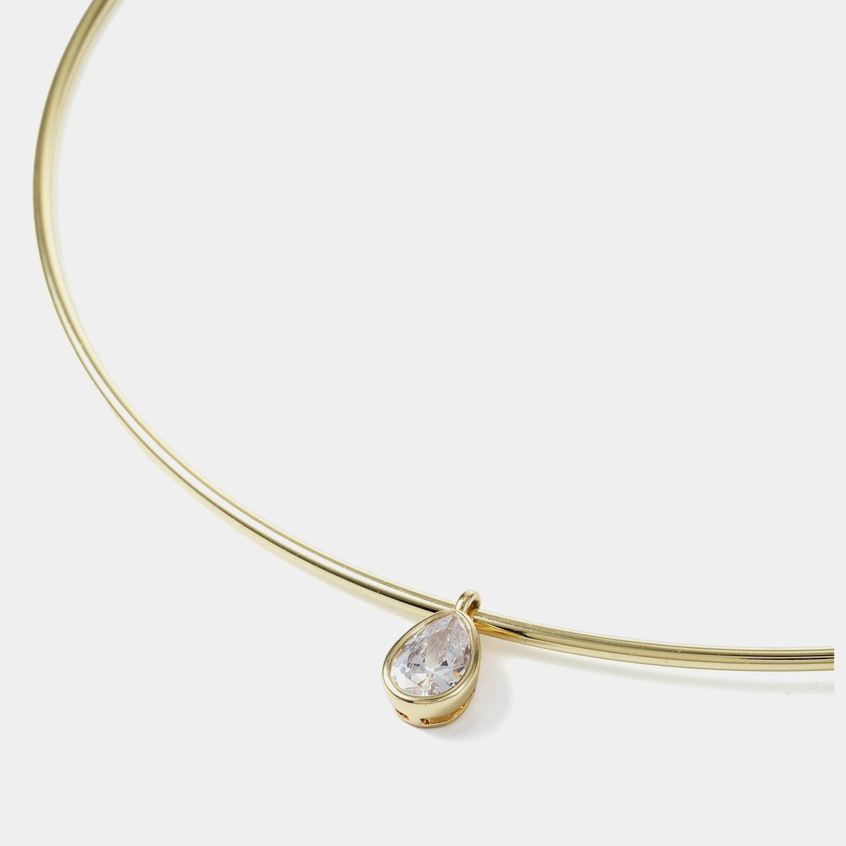 Teardrop Bezel Collar Necklace