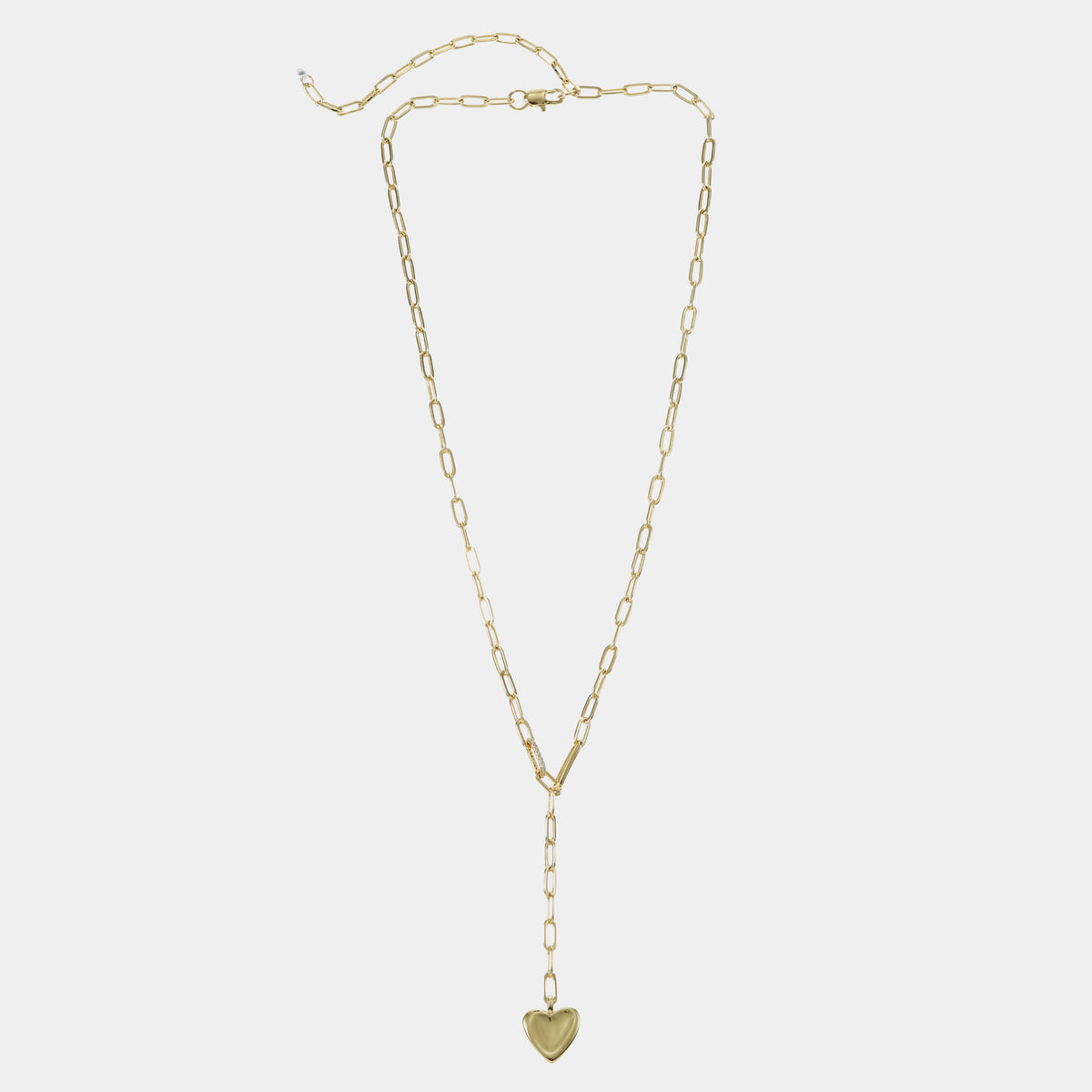 Sculpted Heart Lariat Necklace