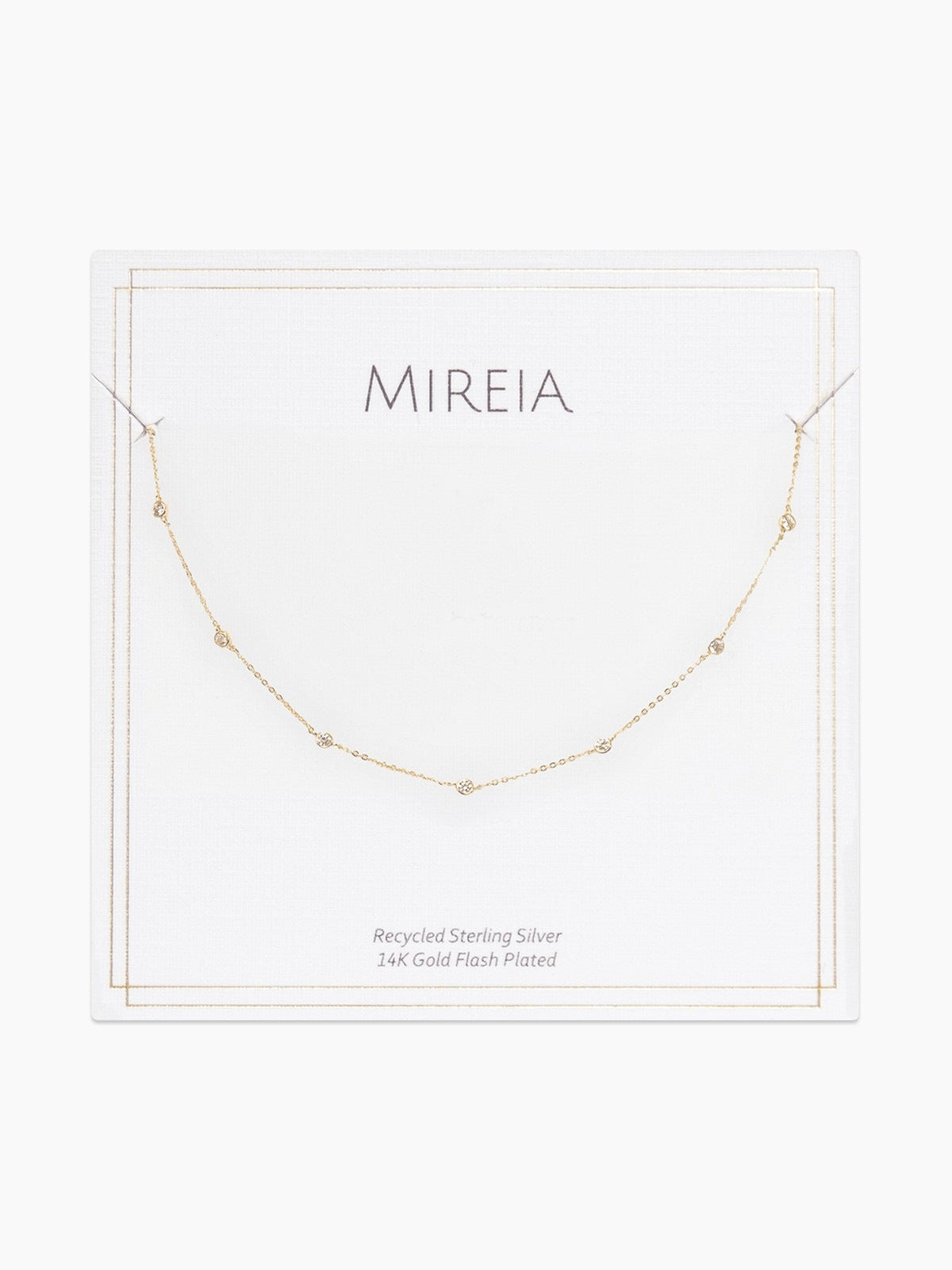 Demi-Fine Bezel Set CZ Station Necklace