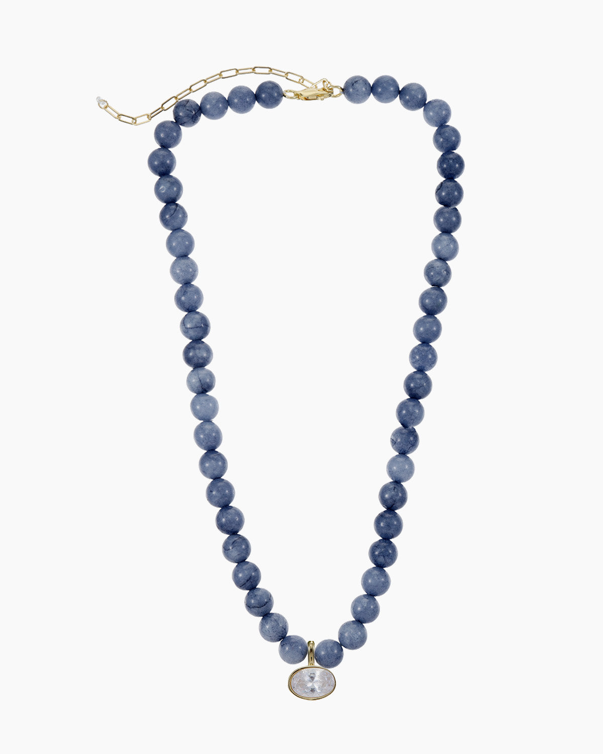 Blue Jade Beaded Necklace