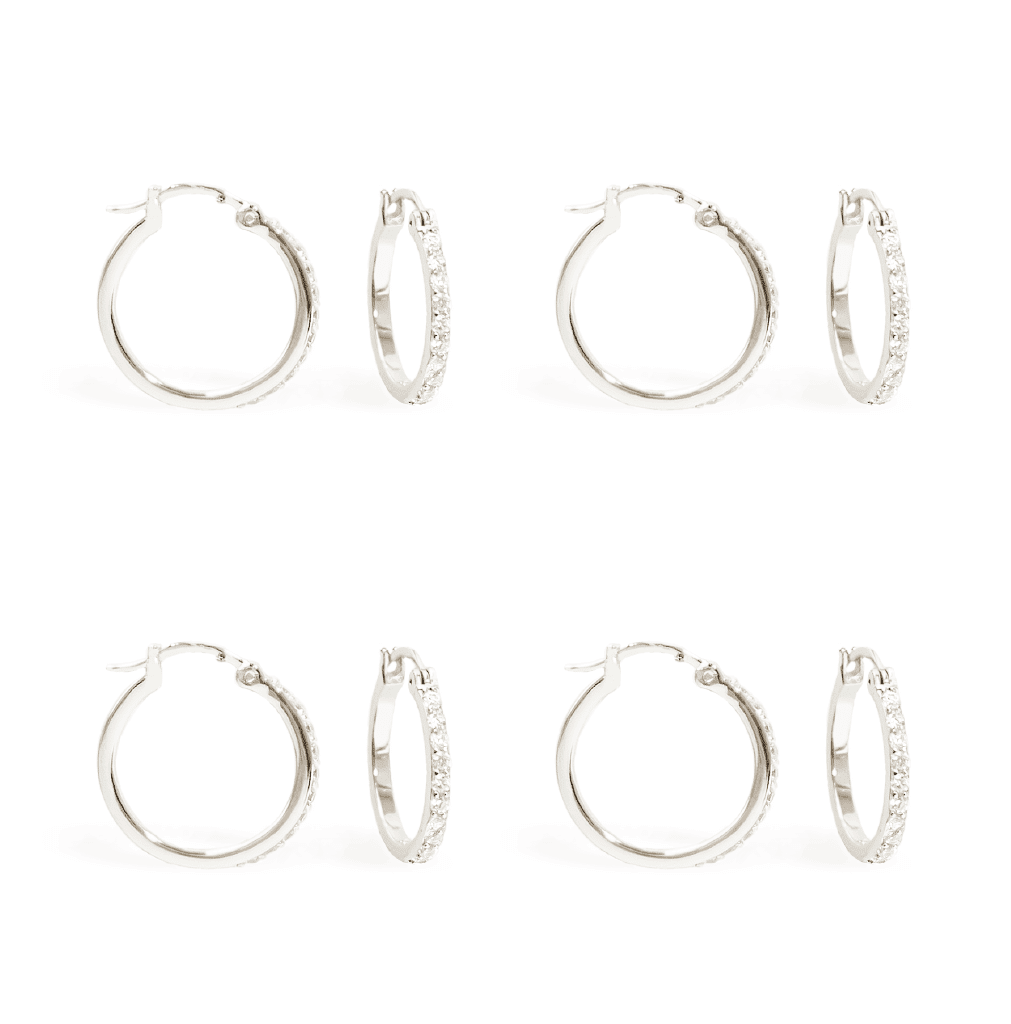 Pavé Midi Hoops - Bridal Bundle