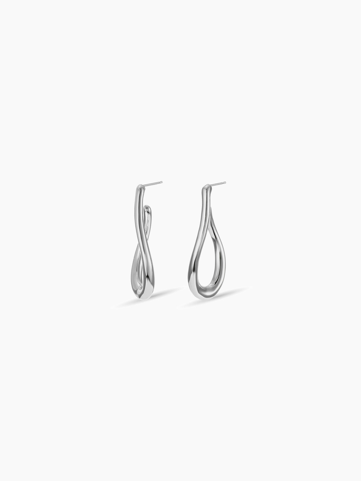 Elongated Sculpted Hoop Earrings