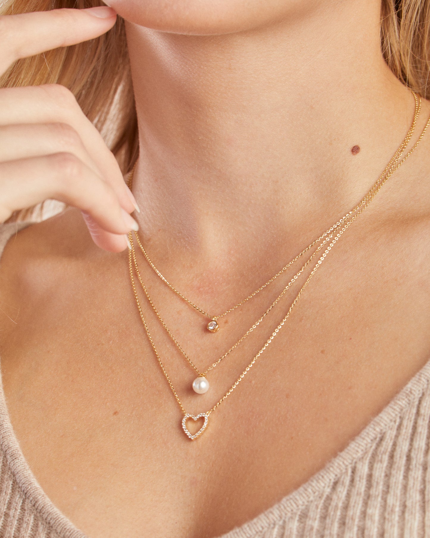 Freshwater Pearl & Bezel Layered Set