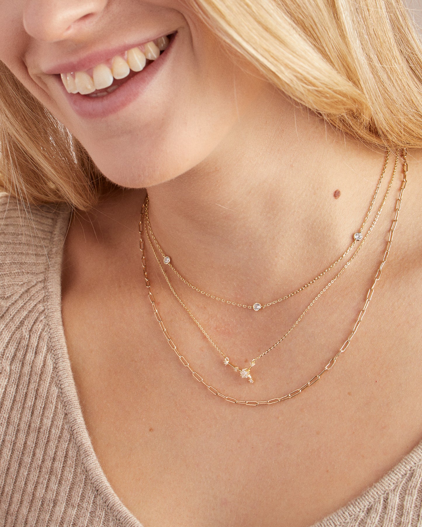 Bezel Set CZ Station Necklace