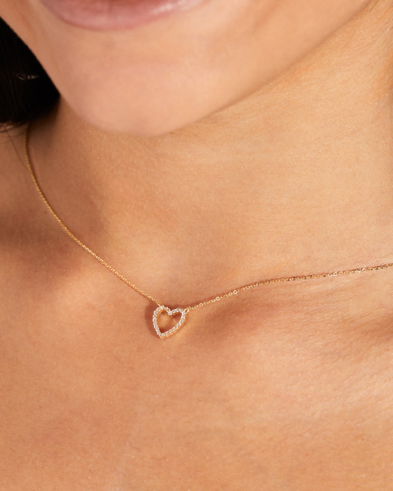 Open Heart Pendant Necklace