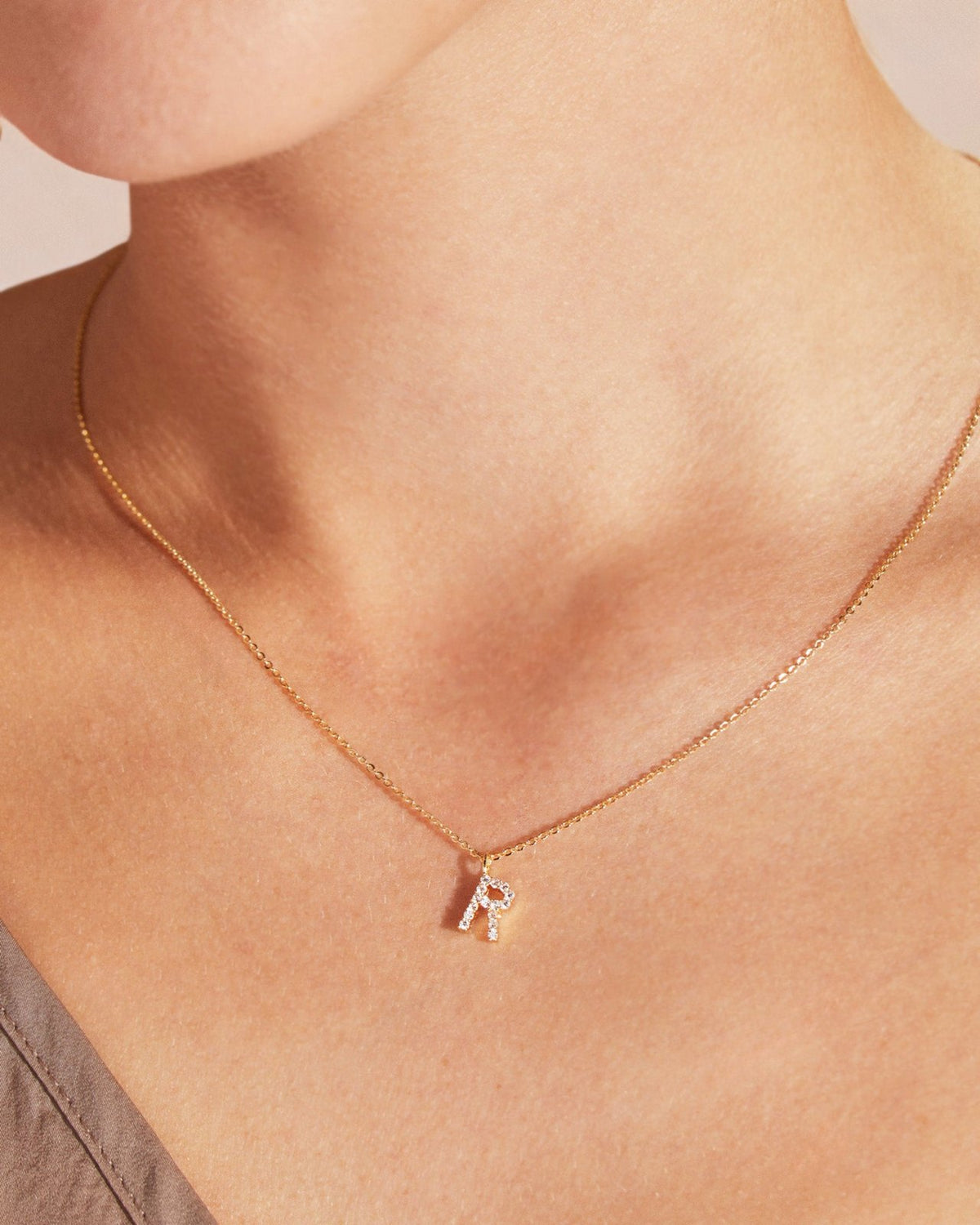 Demi-Fine Pavé Initial Necklace