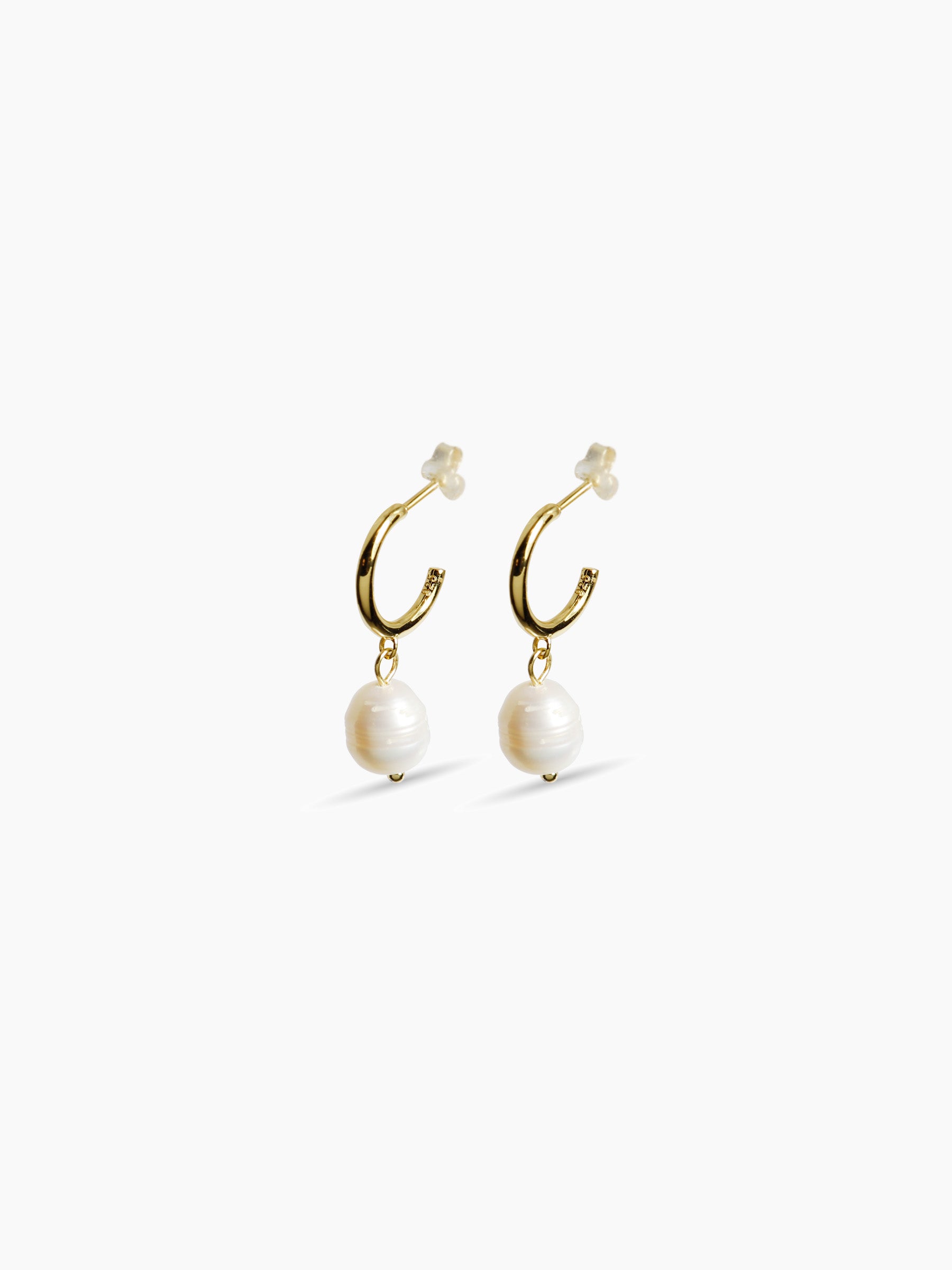 Freshwater Pearl Drop Hoop Earring