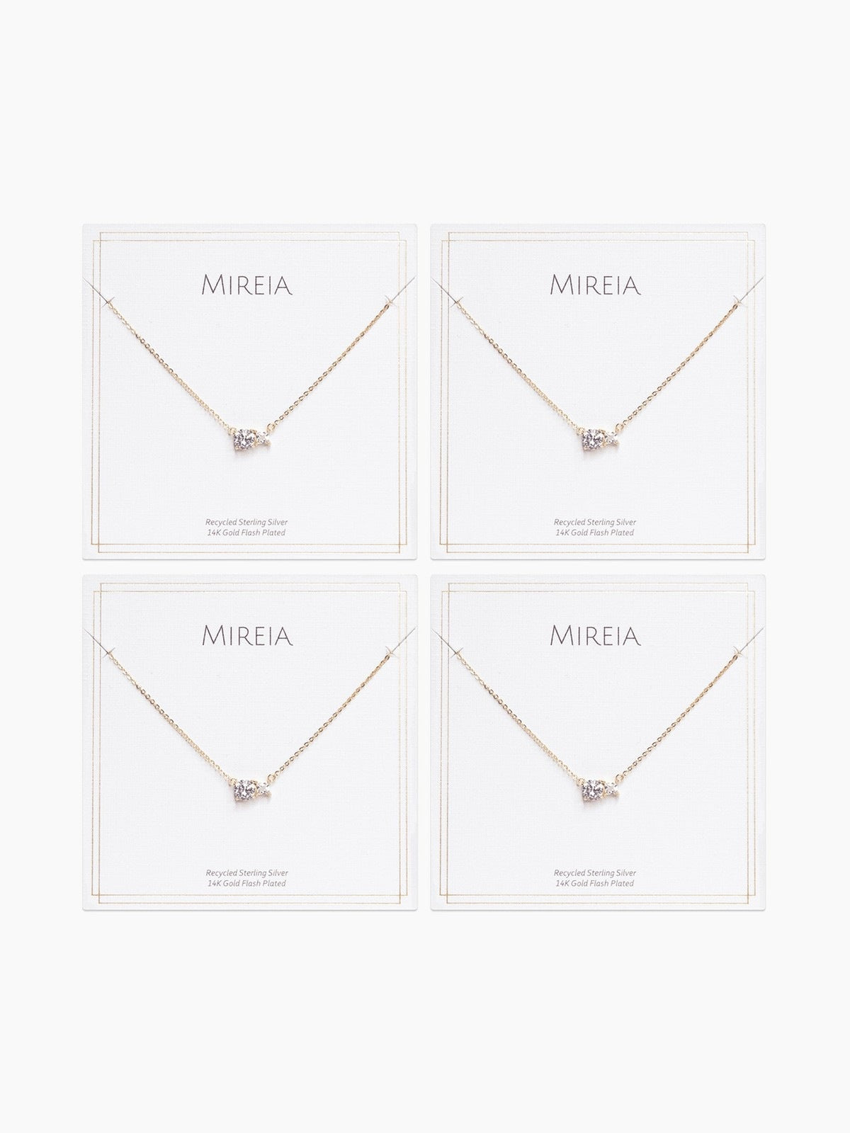 Paired Prong Set CZ Necklace - Bridal Bundle