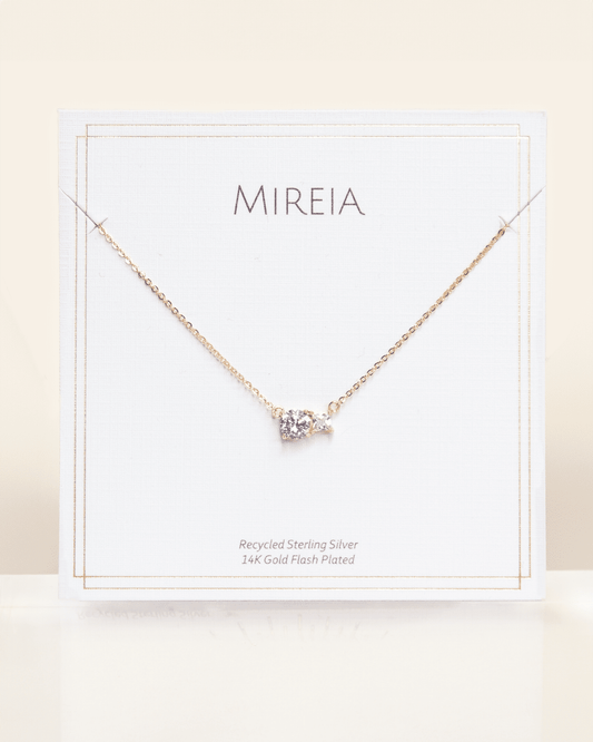 Paired Prong Set CZ Necklace