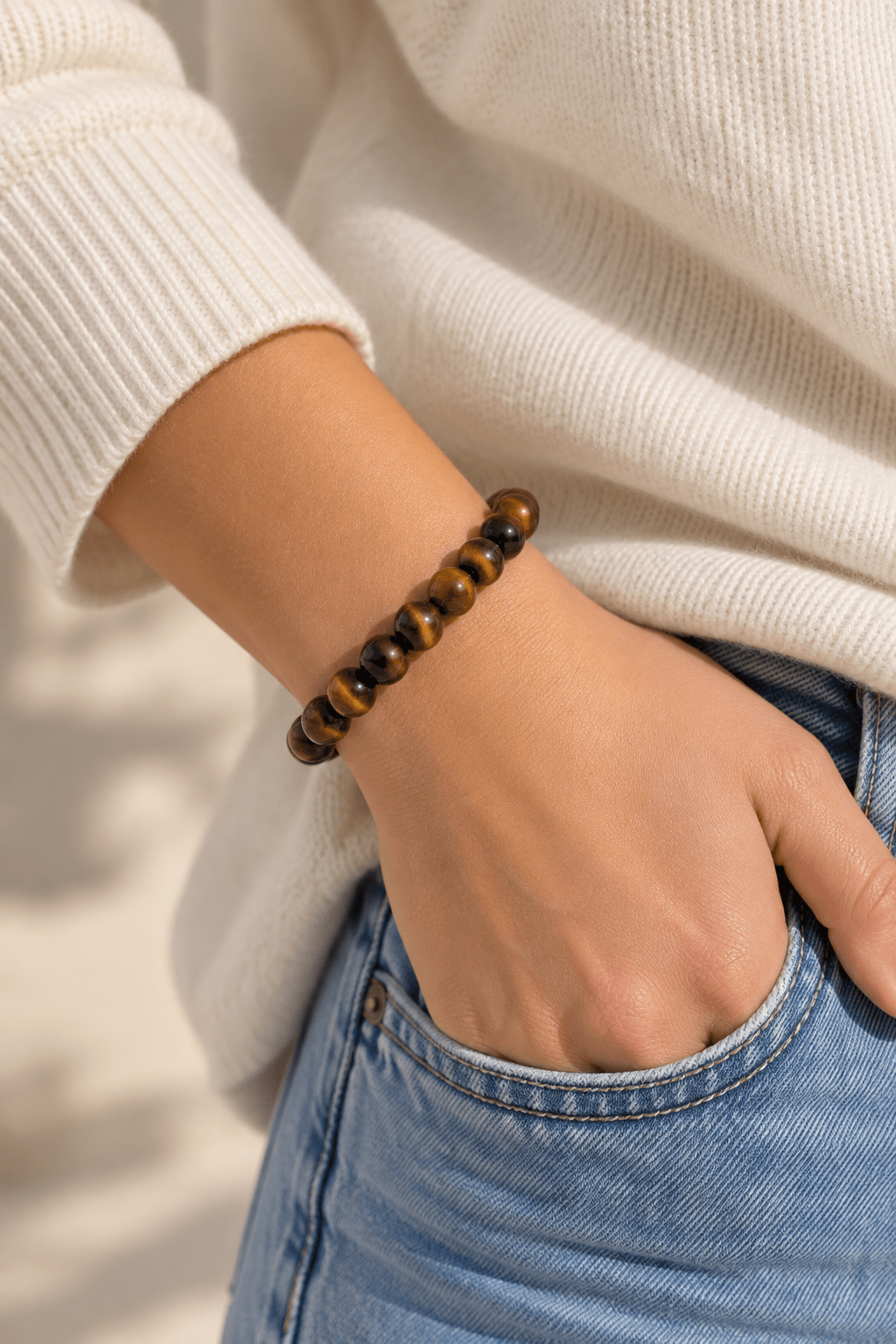 Tiger's Eye Semi Precious Beaded Bracelet