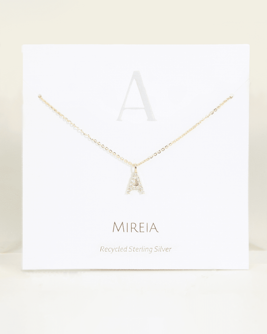 Pavé Initial Necklace - Gold