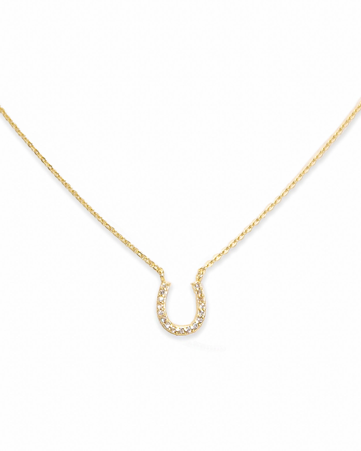 Pavé Horseshoe Pendant Necklace