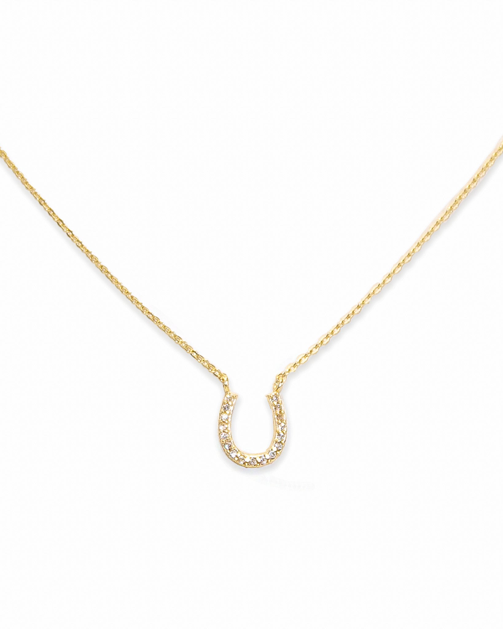Pavé Horseshoe Pendant Necklace