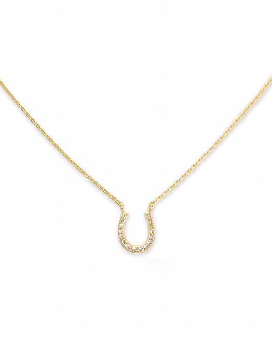 Pavé Horseshoe Pendant Necklace