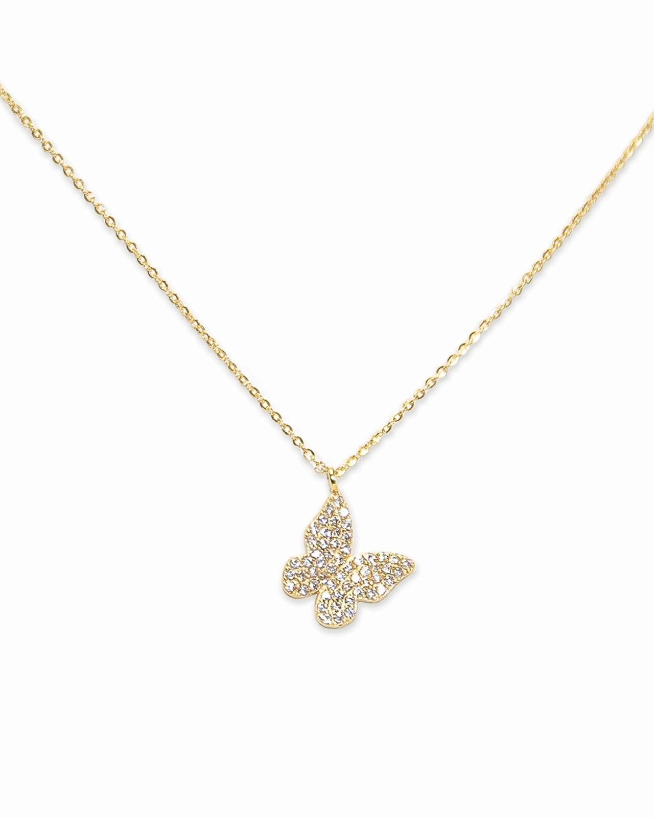 Pavé Butterfly Necklace – Symbol of Friendship