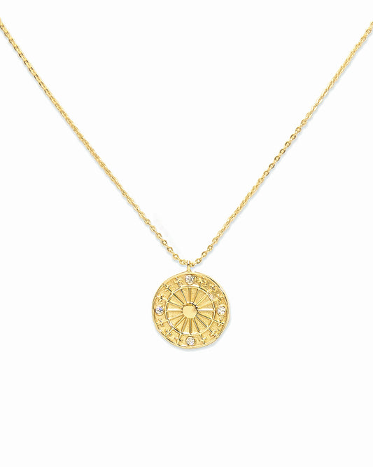 Sun Coin Pendant Necklace