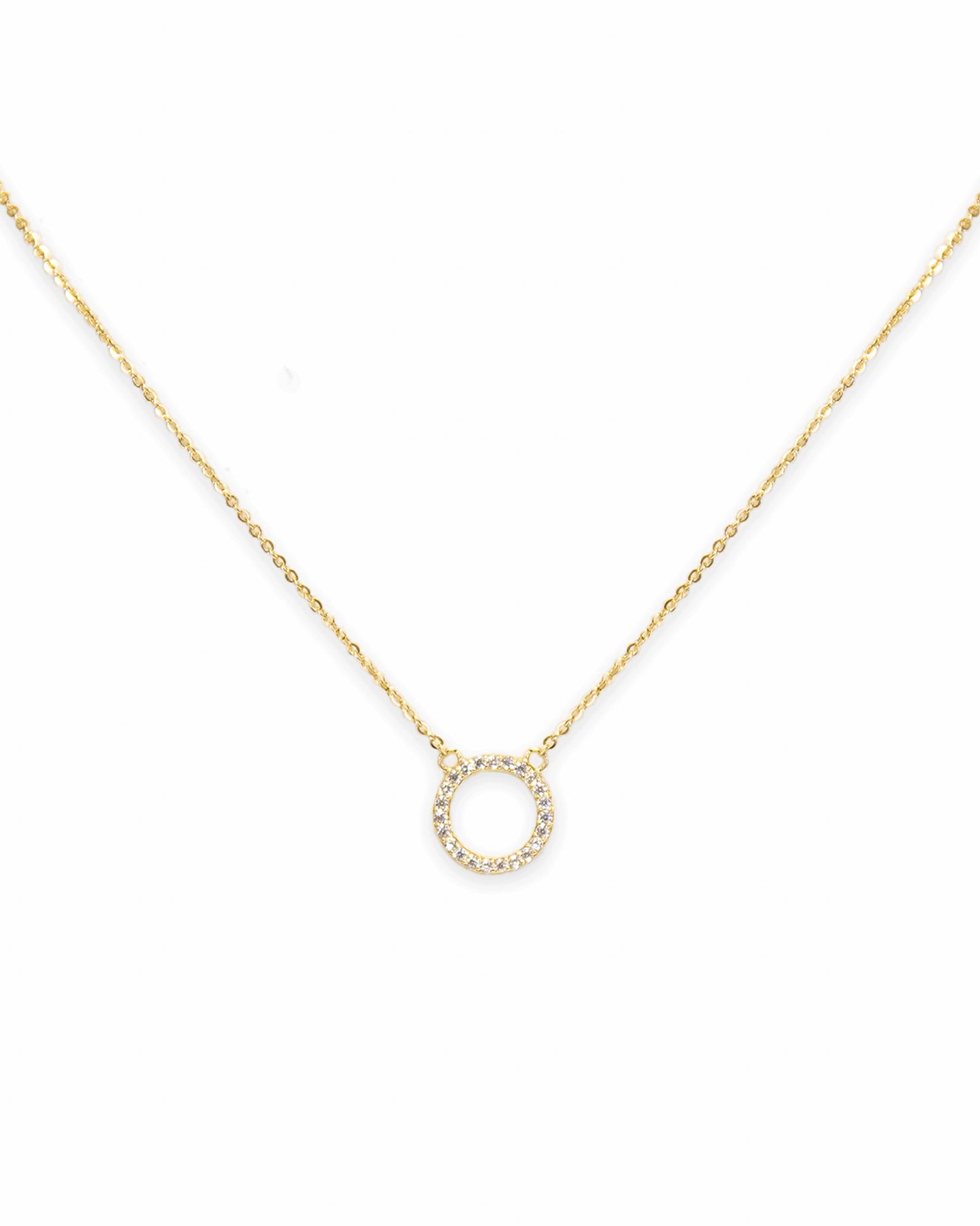 Pavé Circle Pendant Necklace