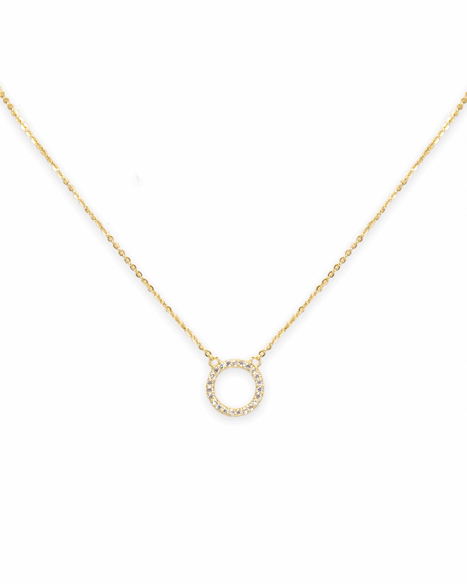 Pavé Circle Pendant Necklace