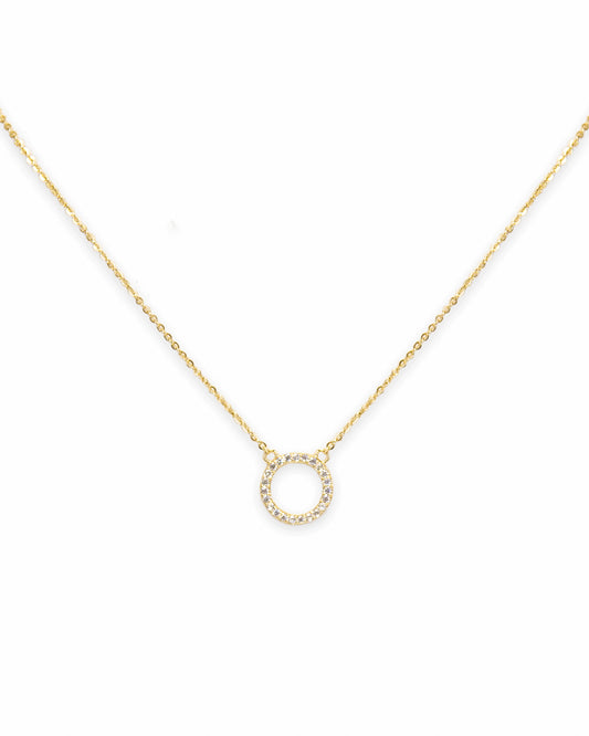 Pavé Circle Pendant Necklace