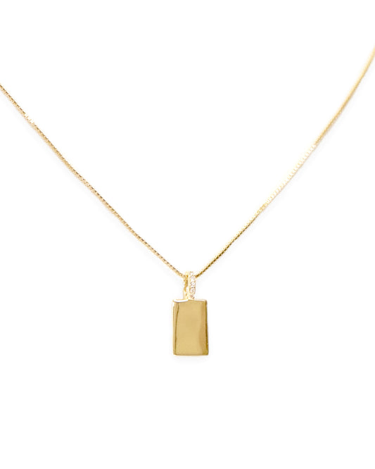 Pavé Bail Tag Necklace