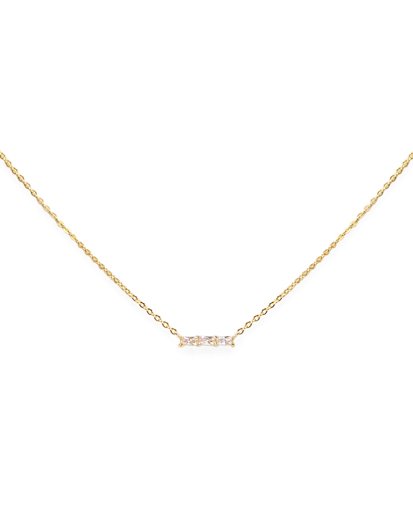 Petite Pave Bar Necklace