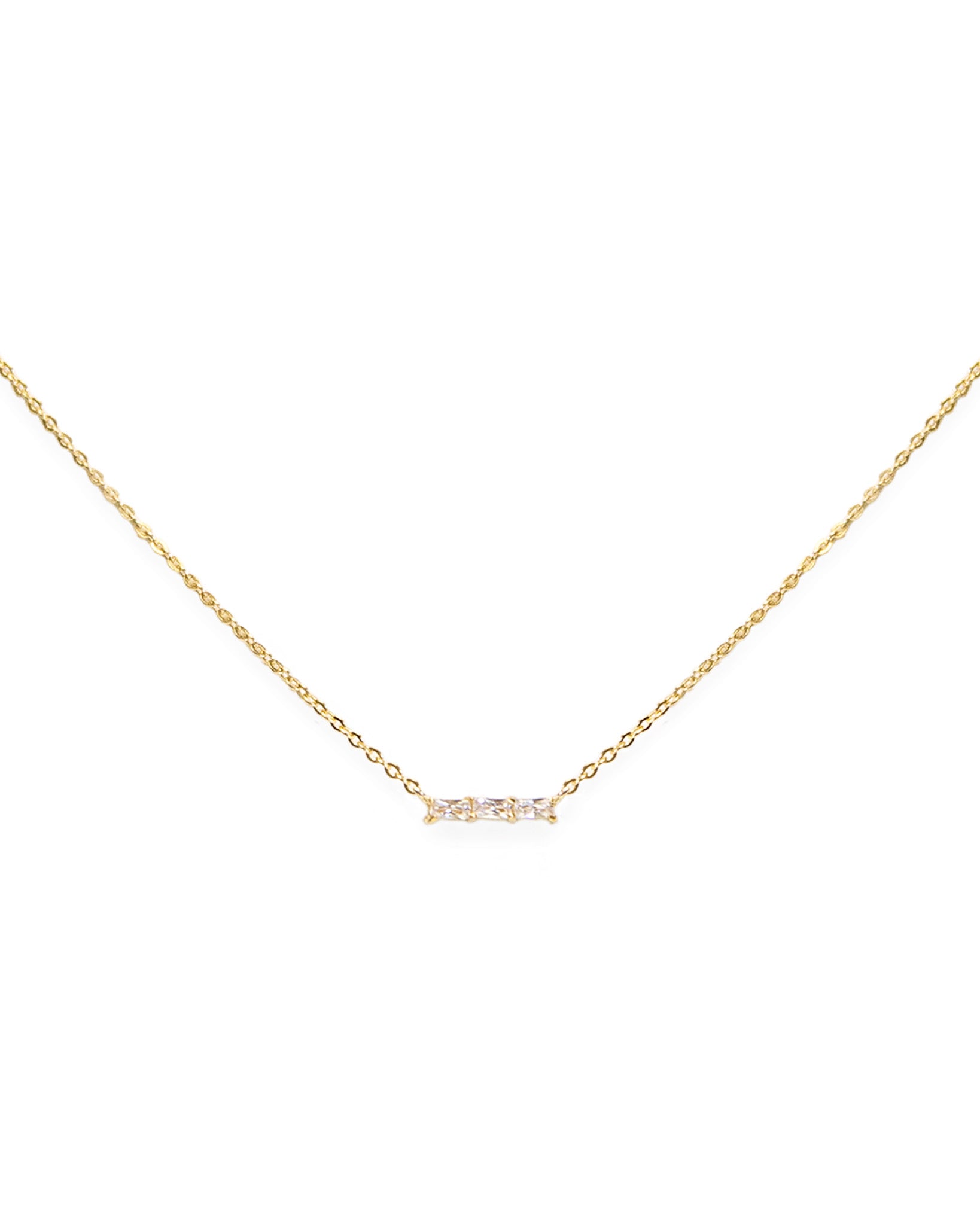 Petite Pave Bar Necklace