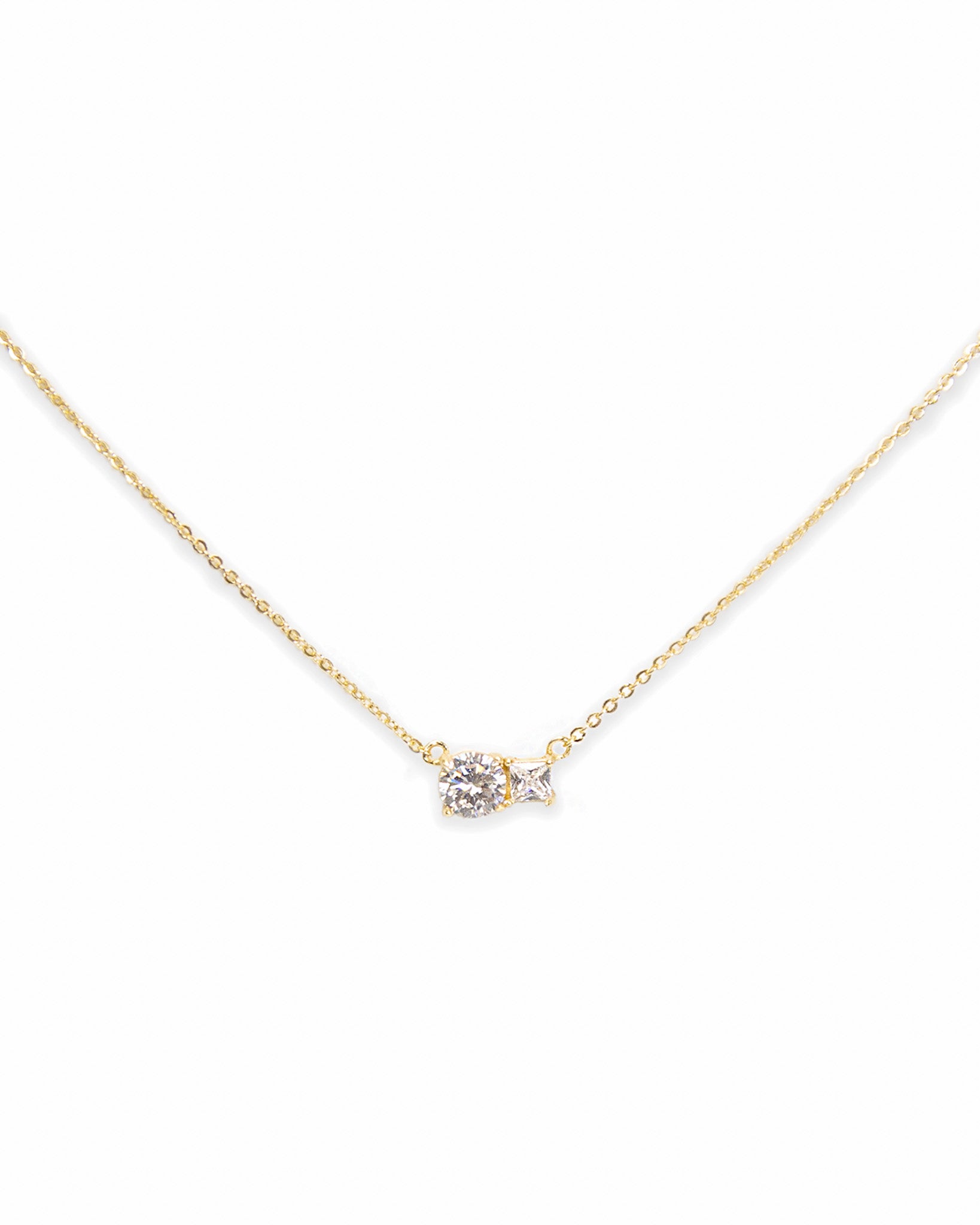 Paired Prong Set CZ Necklace - 30th Birthday