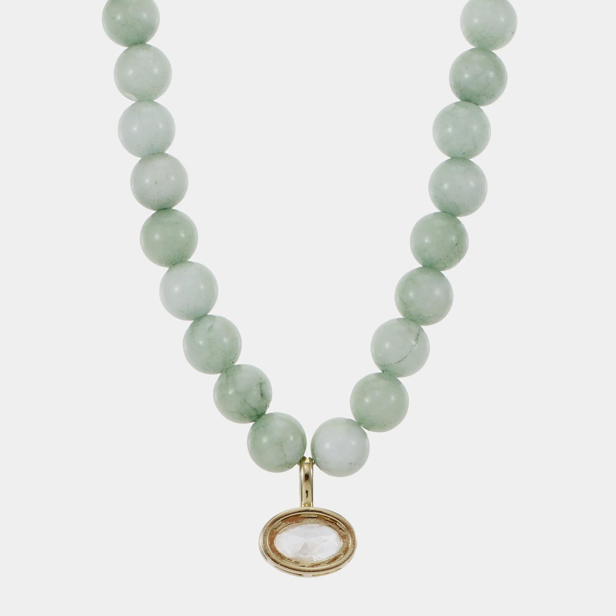 Soft Green Dyed Jade Beaded Necklace