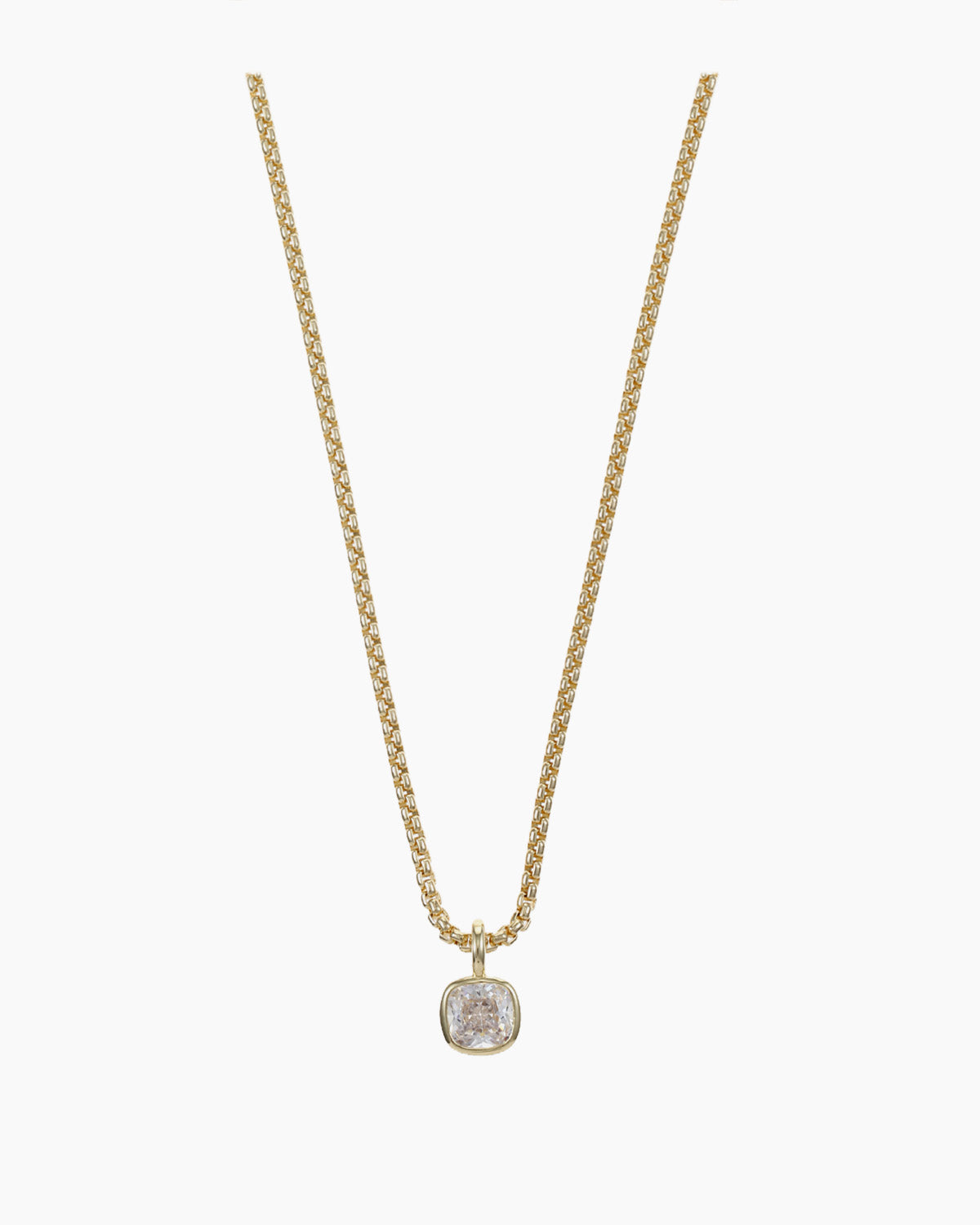 Cushion CZ Drop Necklace