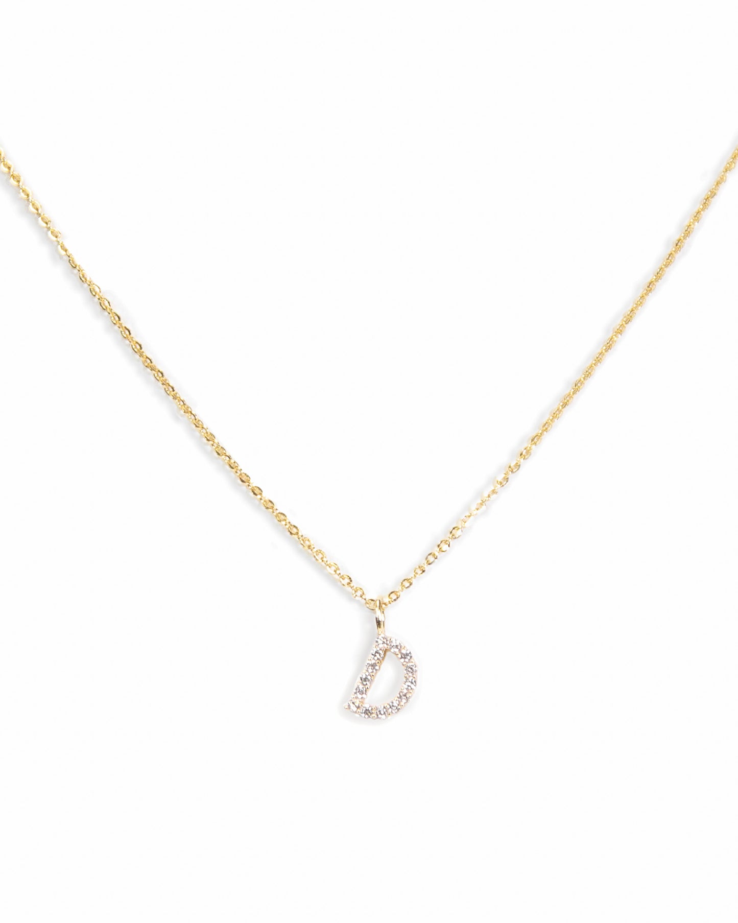 Pavé Initial Necklace - Gold