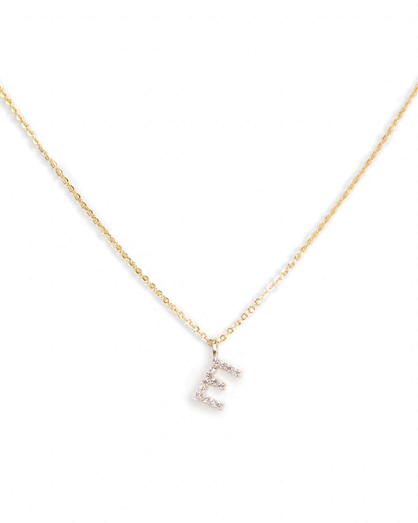 Pavé Initial Necklace - Gold