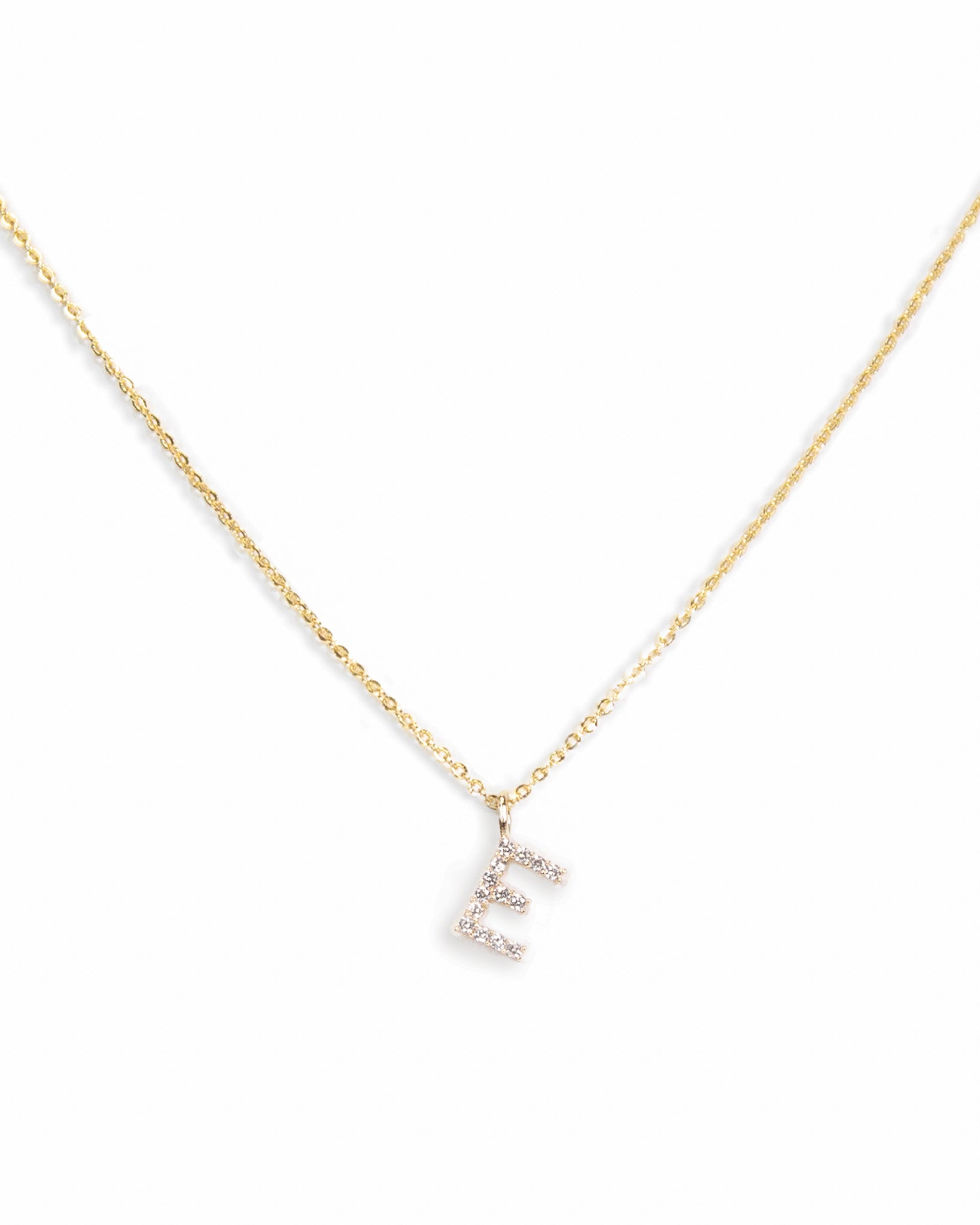 Pavé Initial Necklace - Gold