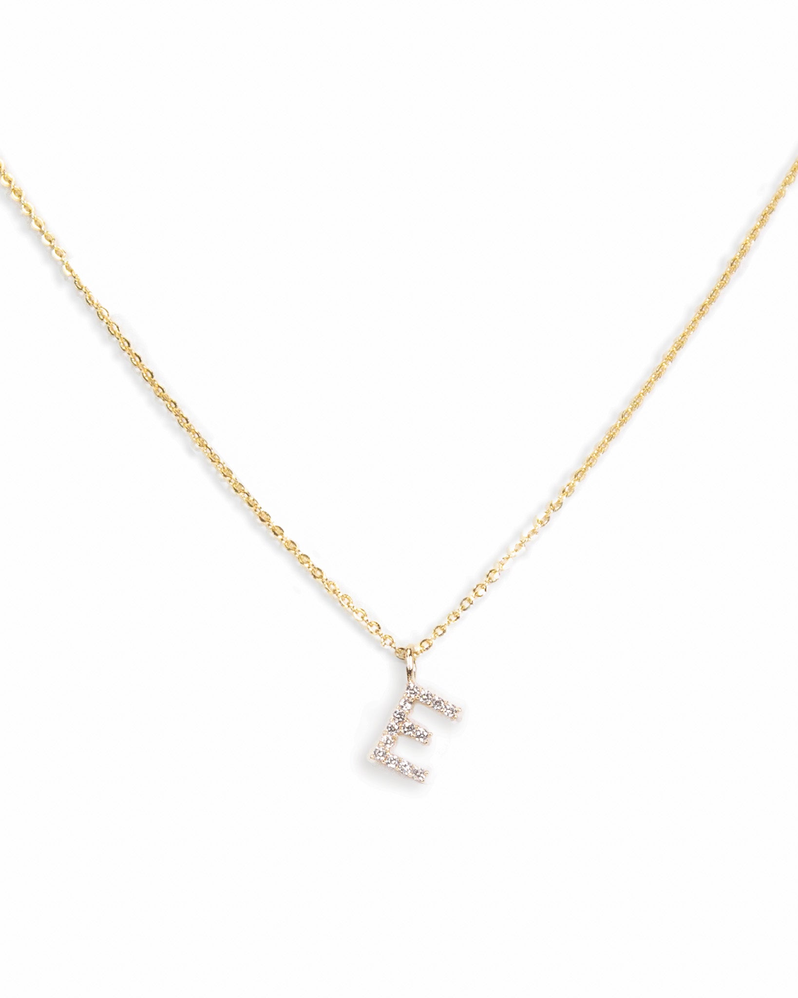 Pavé Initial Necklace - Gold