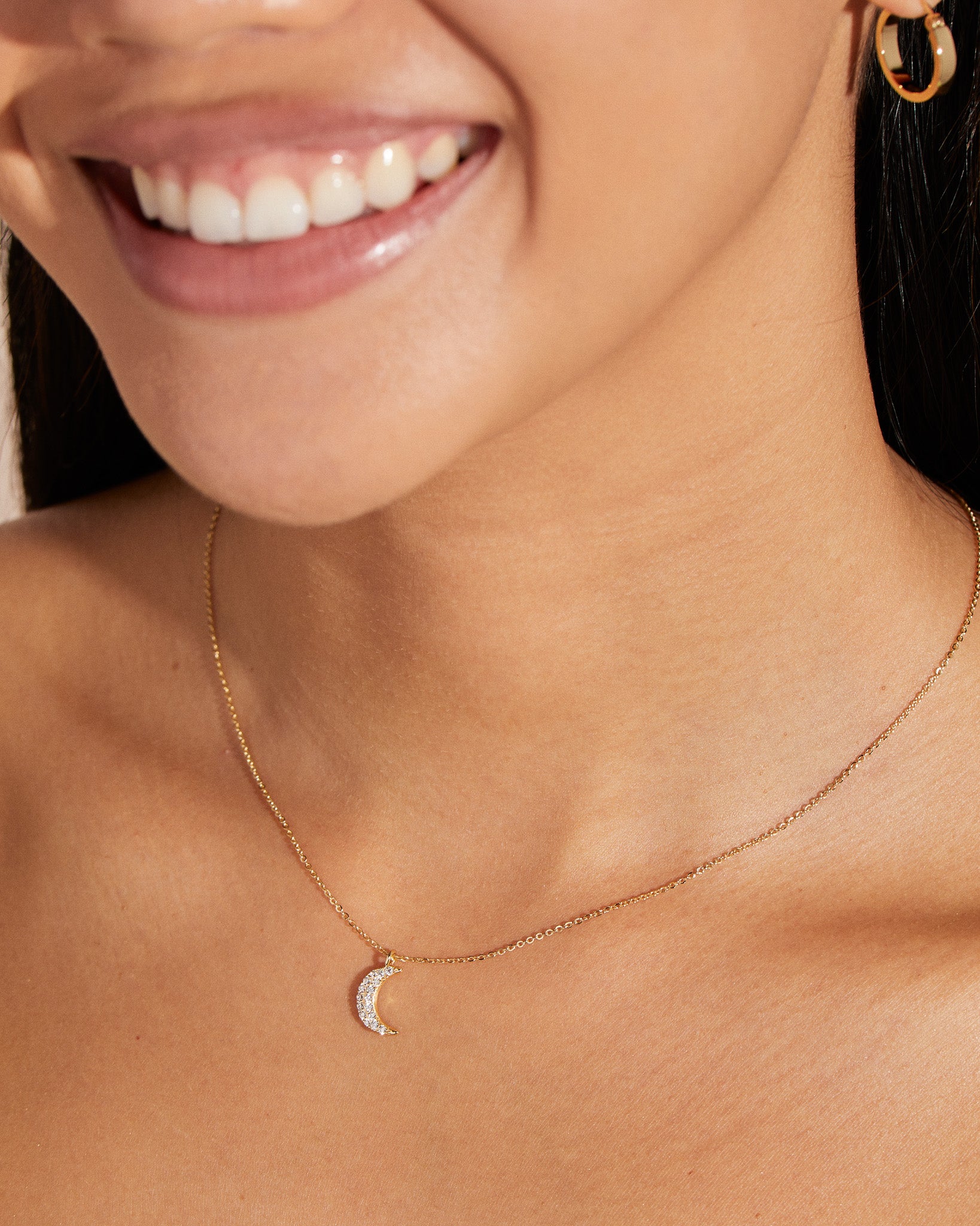 Pavé Moon Necklace