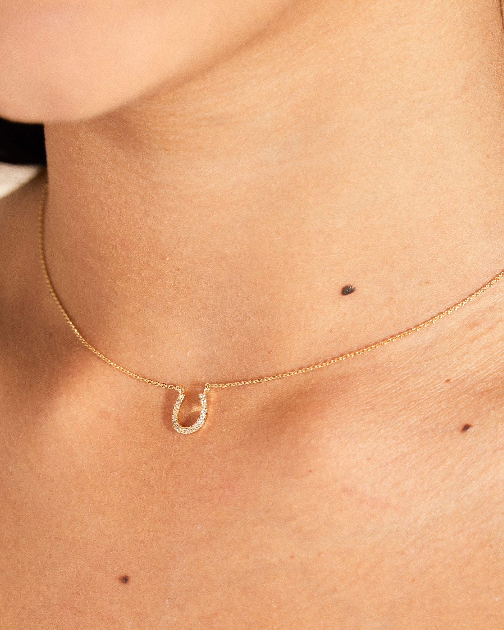 Pavé Horseshoe Pendant Necklace