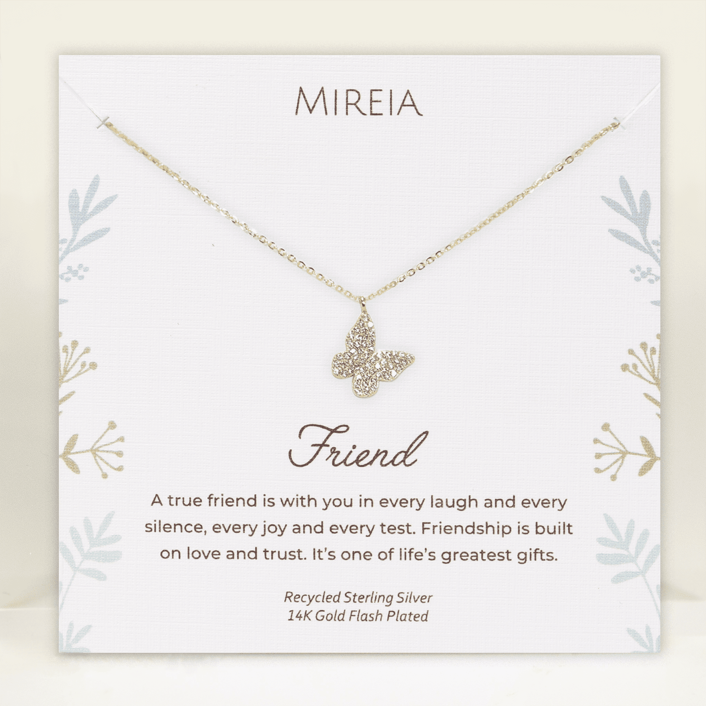 Pavé Butterfly Necklace – Symbol of Friendship