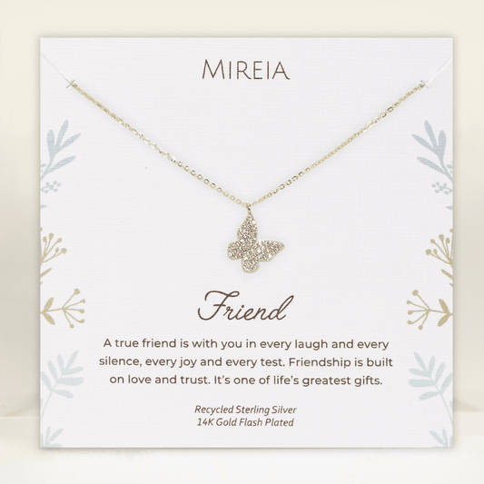 Pavé Butterfly Necklace – Symbol of Friendship