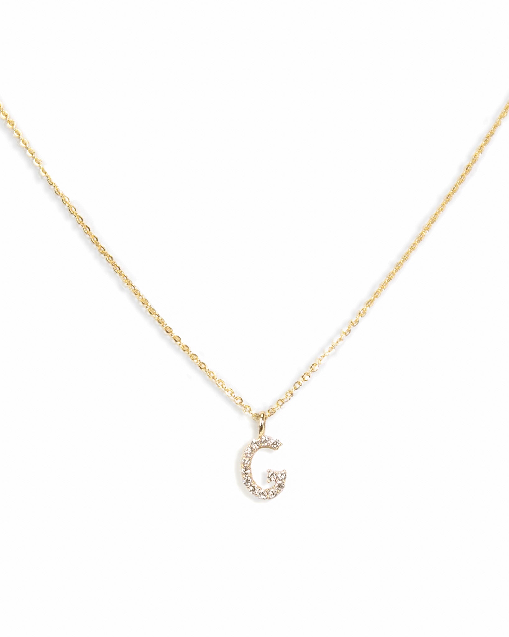 Pavé Initial Necklace - Gold