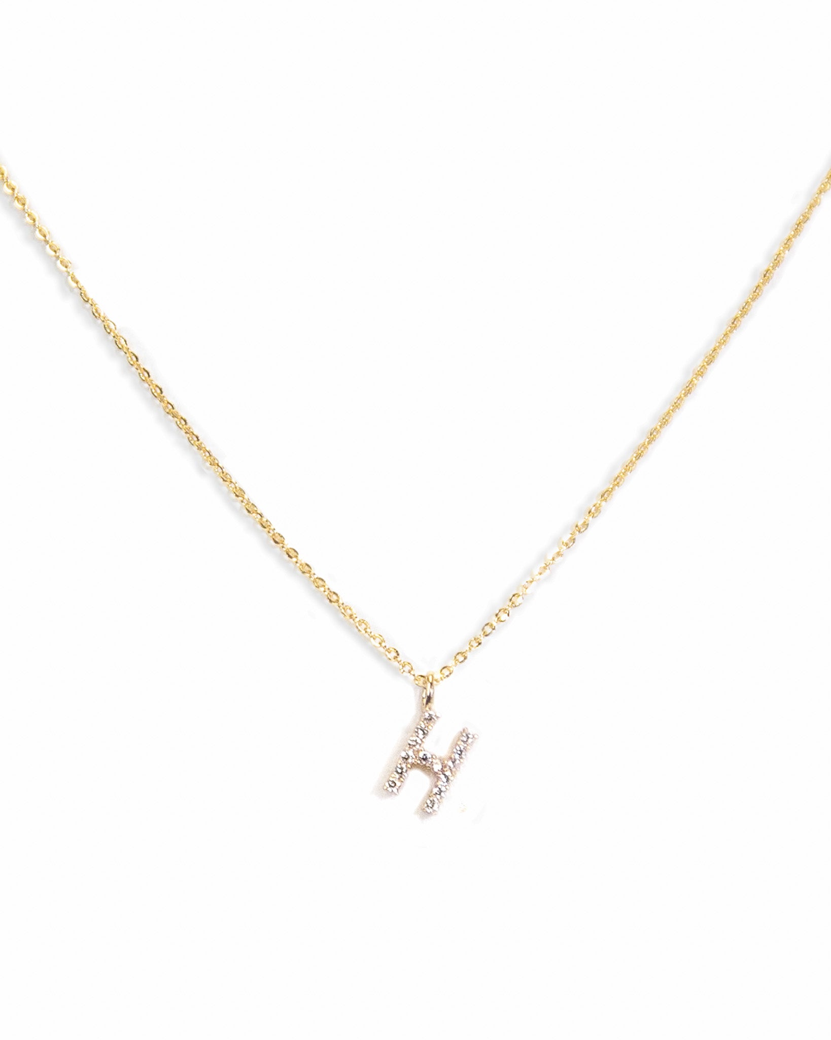 Pavé Initial Necklace - Gold