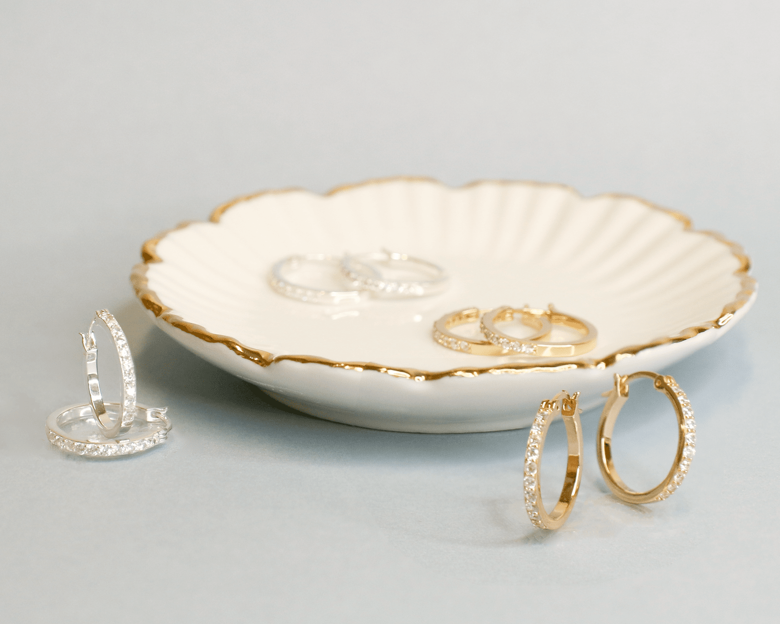 Pavé Midi Hoops - Bridal Bundle