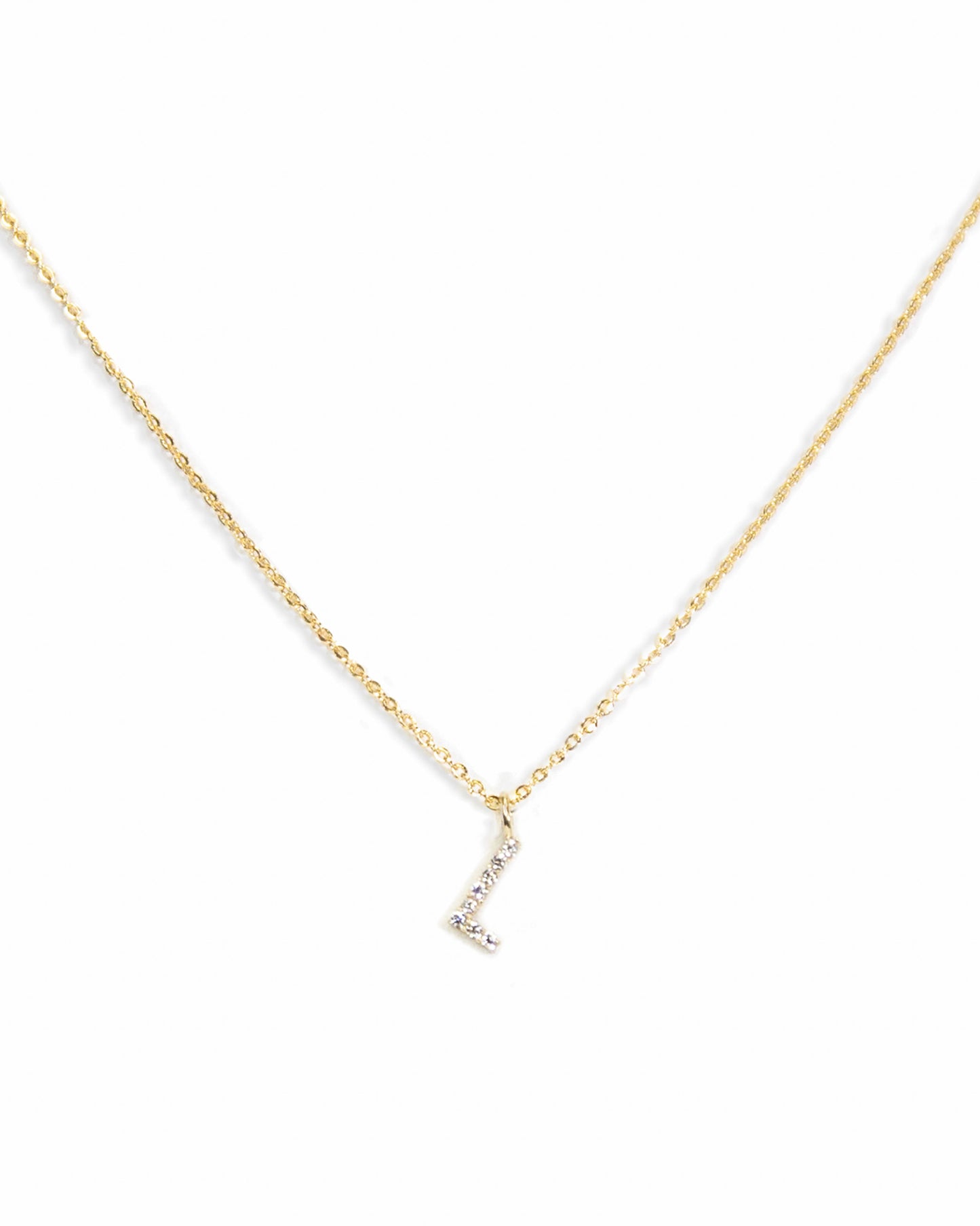 Pavé Initial Necklace - Gold