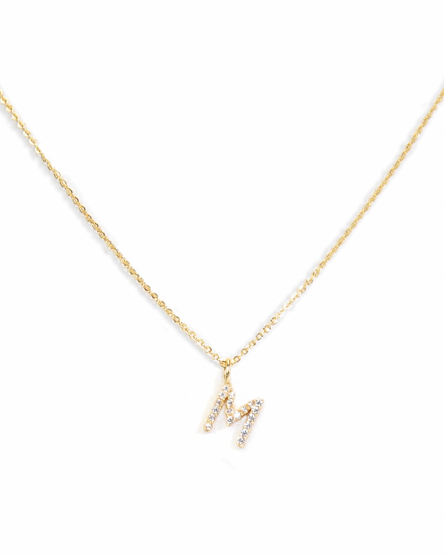 Pavé Initial Necklace - Gold