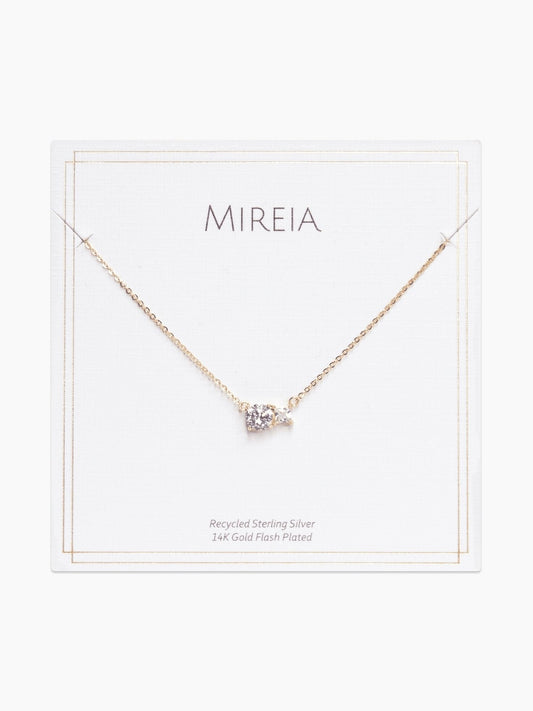 Paired Prong Set CZ Necklace