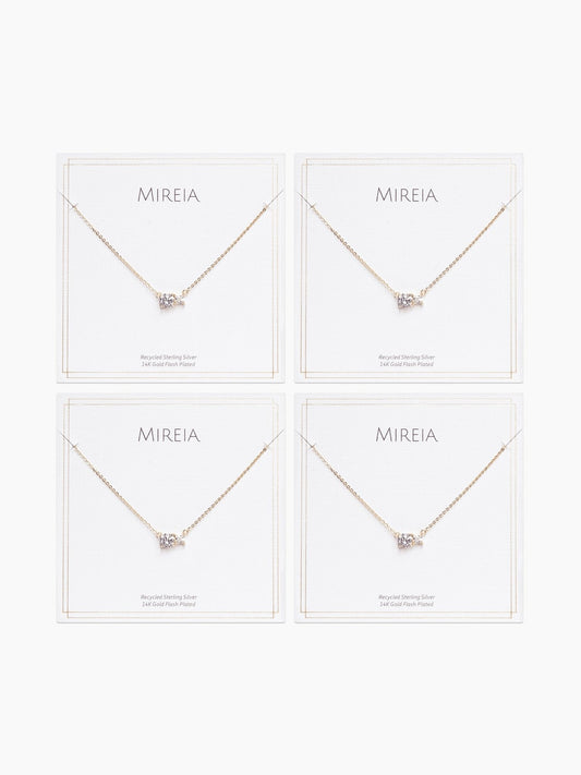 Paired Prong Set CZ Necklace - Bridal Bundle
