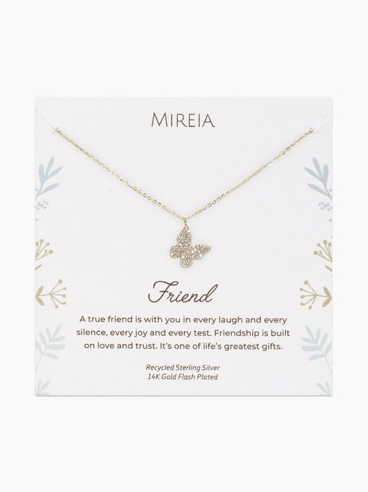 Pavé Butterfly Necklace – Symbol of Friendship