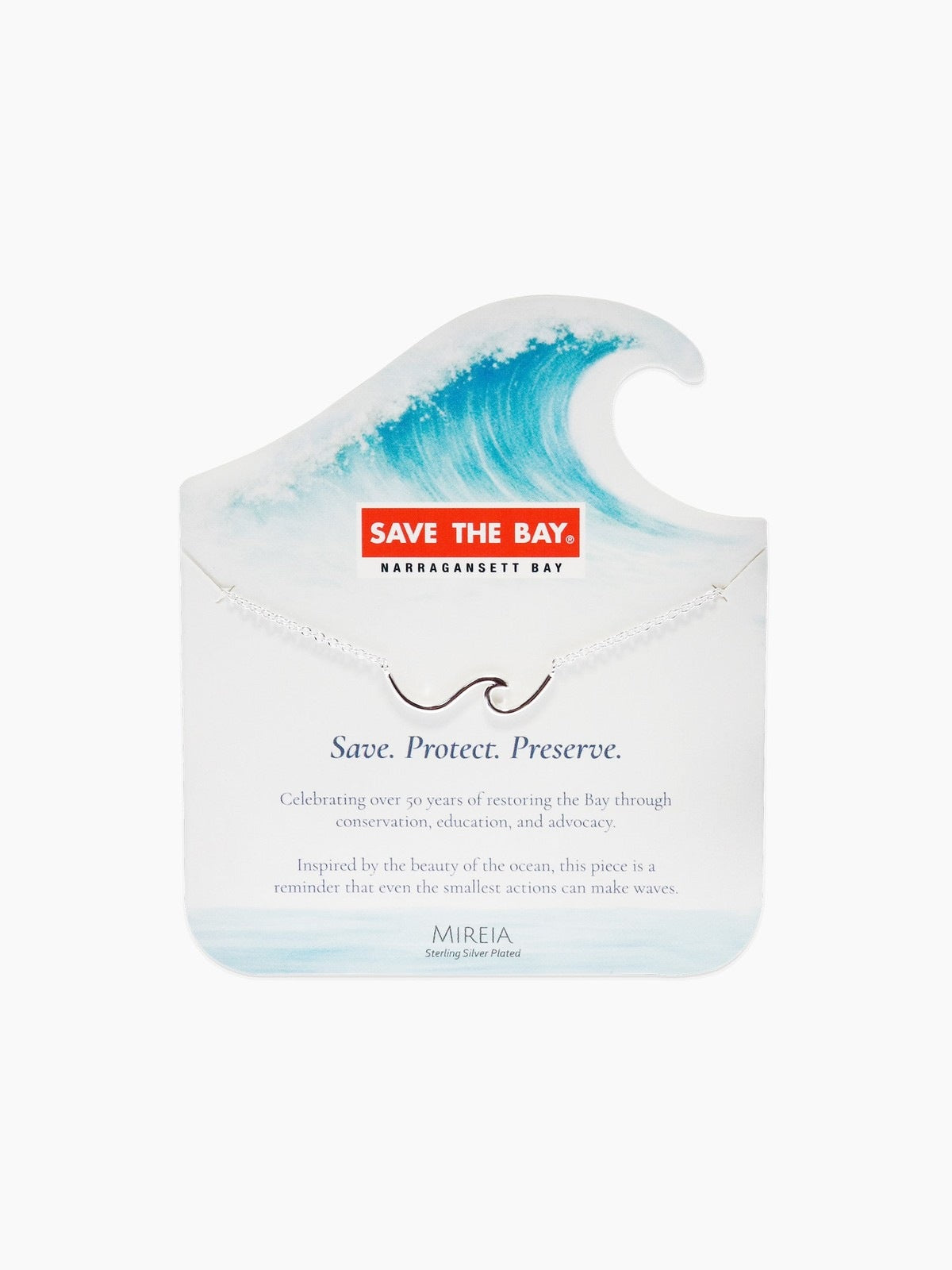 SAVE THE BAY Adult Wave Necklace