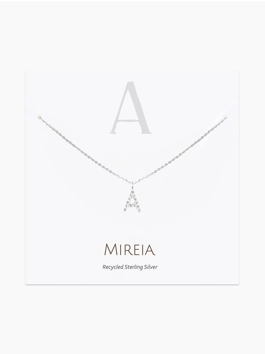 Pavé Initial Necklace - Silver